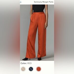 Anthropologie Sanctuary Red Wide Leg Pants